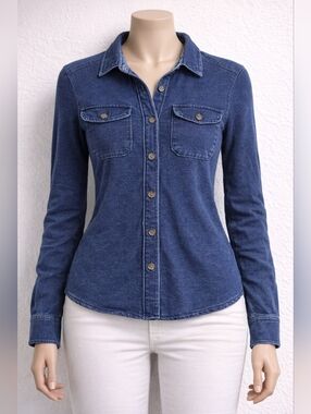 Lucky Brand Indigo Shirt Jacket Women S Blue Button Up Casual